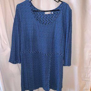 Habitat Royal Blue 3/4 SleeveTunic Top, Size Large